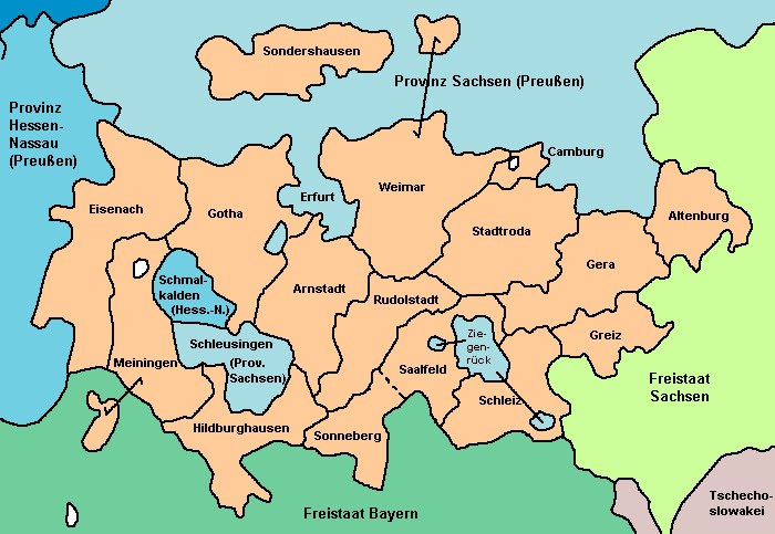 HIS-Data Thüringen Karte 1928