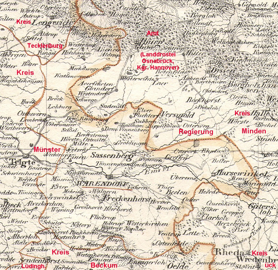 HIS-Data Kreis Warendorf Karte 1820