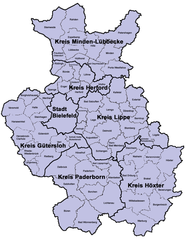 HIS-Data Detmold Regierungsbezirk Karte 2014