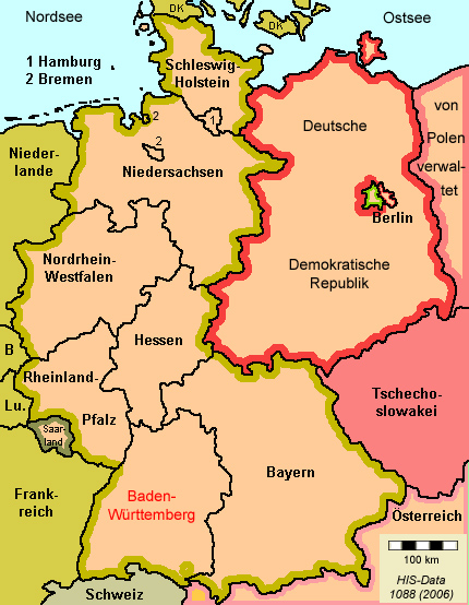 HIS-Data Deutschland Bundesrepublik Karte 1952