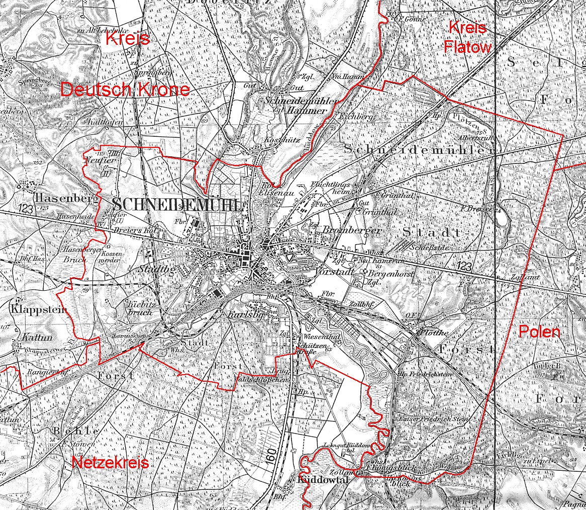 HIS-Data Stadt Schneidemühl Karte 1939