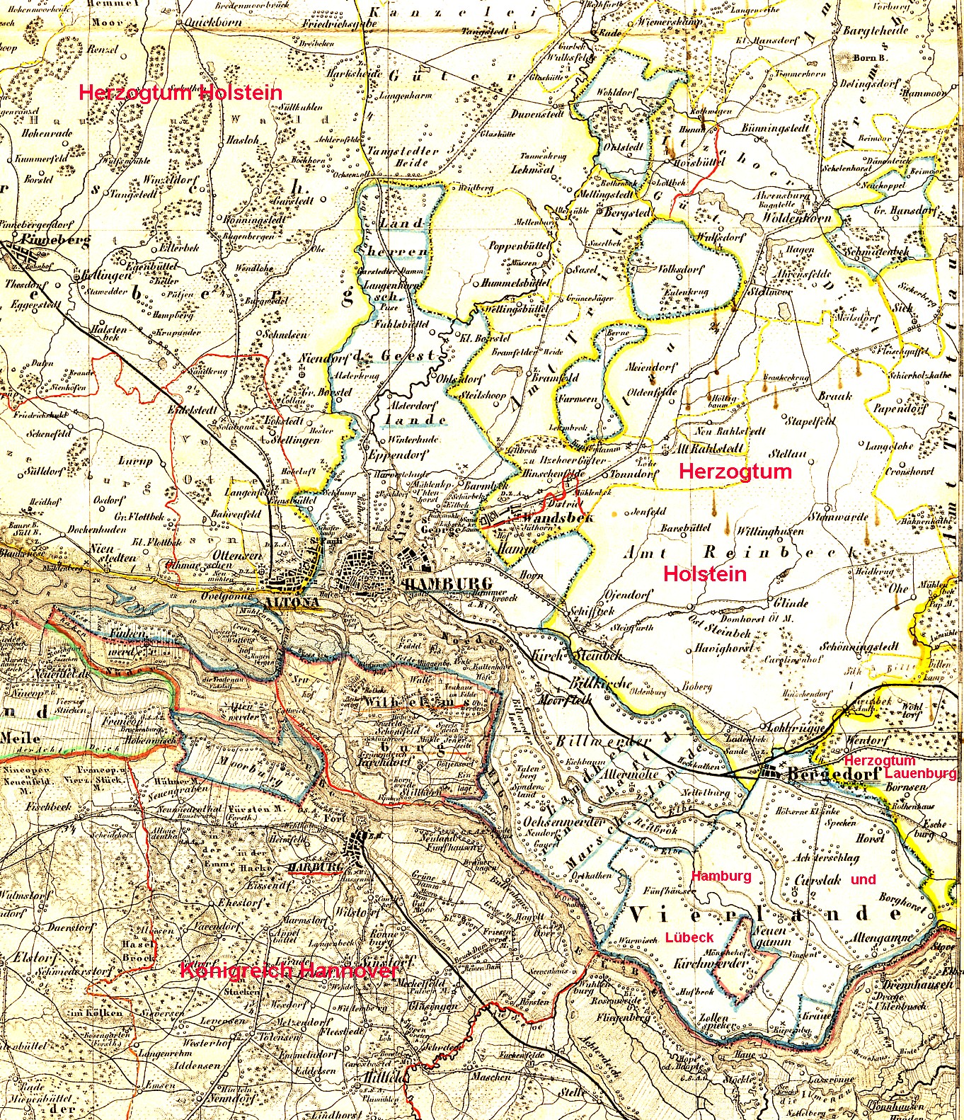 HIS-Data Freie Stadt Hamburg Karte 1850