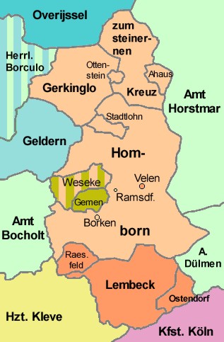 HIS-Data Ahaus Amt (Hochstift Münster) Karte 1600