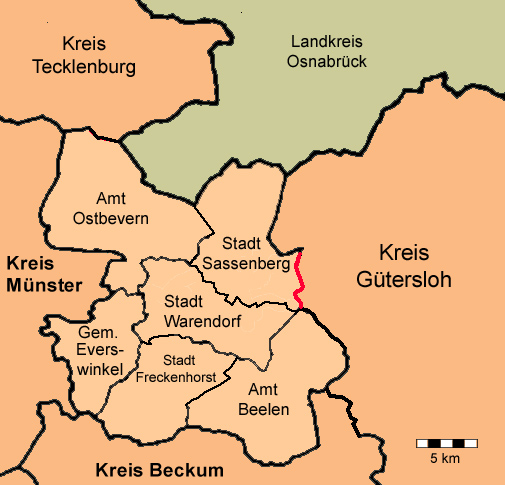 HIS-Data Kreis Warendorf Karte 1945
