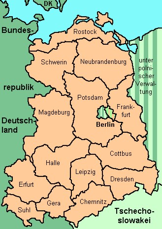 HIS-Data Deutsche Demokratische Republik Karte 1952