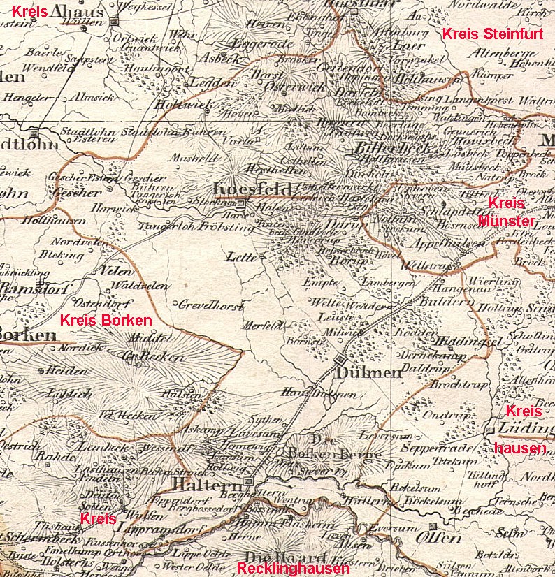 HIS-Data Coesfeld Kreis Karte 1836